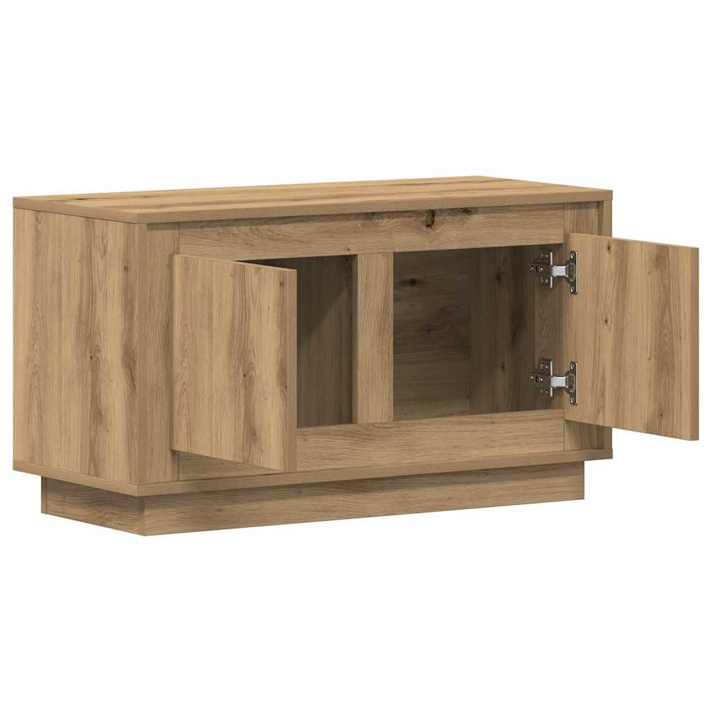 TV-kast artisanaal eikenkleurig 80 x 35 x 45 cm Bewerkt hout is nu te koop bij PeponiXL, paradijselijk wonen!