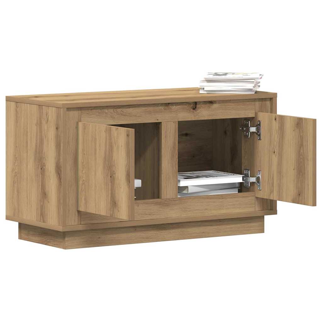 TV-kast artisanaal eikenkleurig 80 x 35 x 45 cm Bewerkt hout is nu te koop bij PeponiXL, paradijselijk wonen!