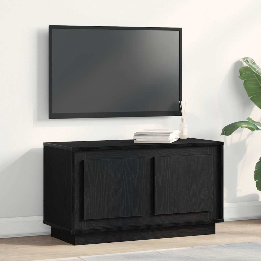 TV-kast Zwart eiken 80 x 35 x 45 cm Bewerkt hout is nu te koop bij PeponiXL, paradijselijk wonen!