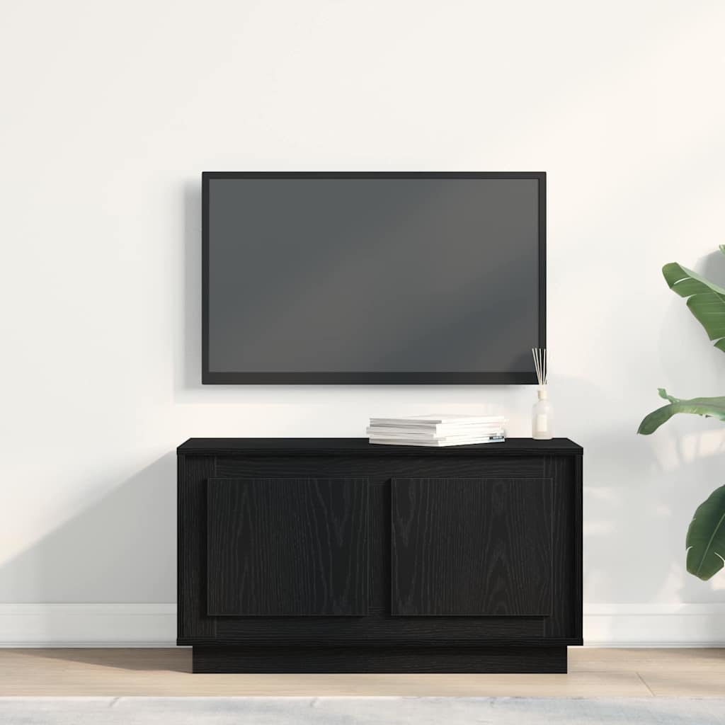 TV-kast Zwart eiken 80 x 35 x 45 cm Bewerkt hout is nu te koop bij PeponiXL, paradijselijk wonen!