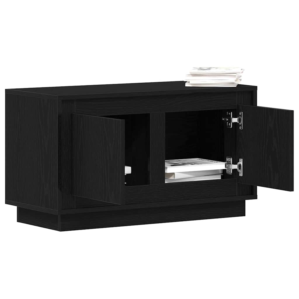 TV-kast Zwart eiken 80 x 35 x 45 cm Bewerkt hout is nu te koop bij PeponiXL, paradijselijk wonen!
