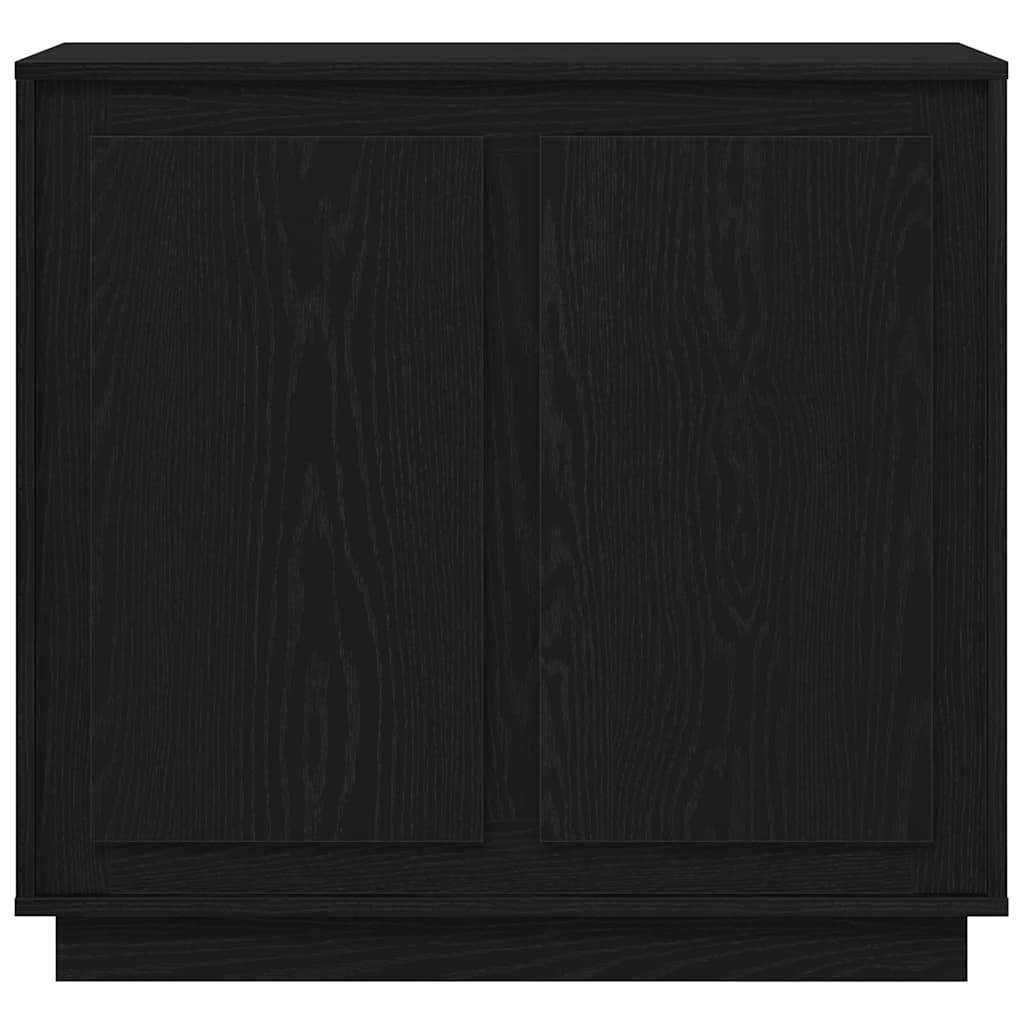 Dressoir Zwart Eiken 80 x 40 x 75 cm Bewerkt hout is nu te koop bij PeponiXL, paradijselijk wonen!