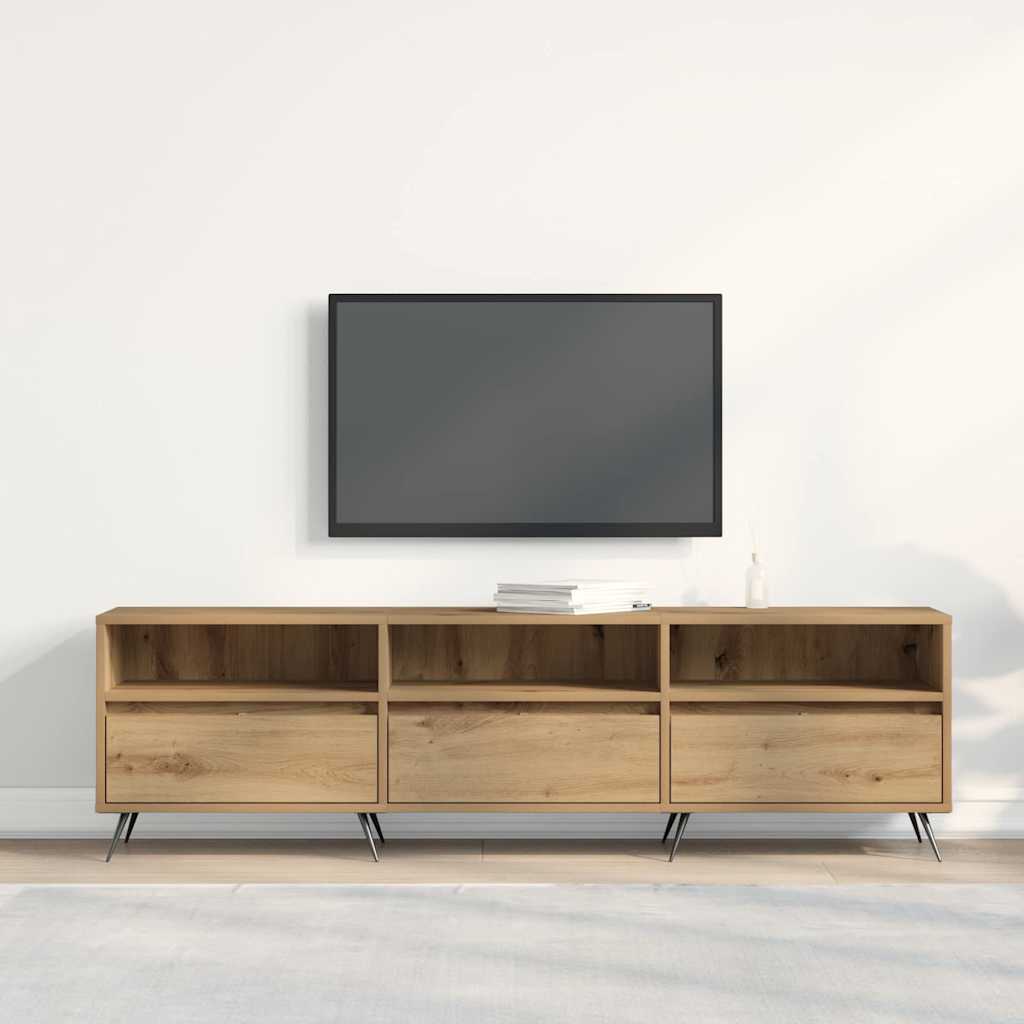 TV-kast artisanaal eikenkleurig 150 x 30 x 44,5 cm Bewerkt hout is nu te koop bij PeponiXL, paradijselijk wonen!