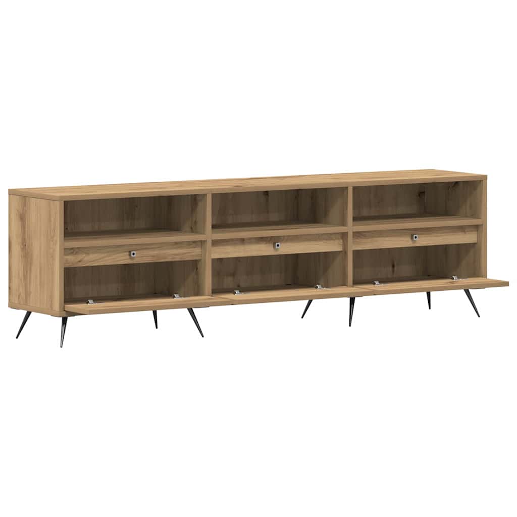 TV-kast artisanaal eikenkleurig 150 x 30 x 44,5 cm Bewerkt hout is nu te koop bij PeponiXL, paradijselijk wonen!