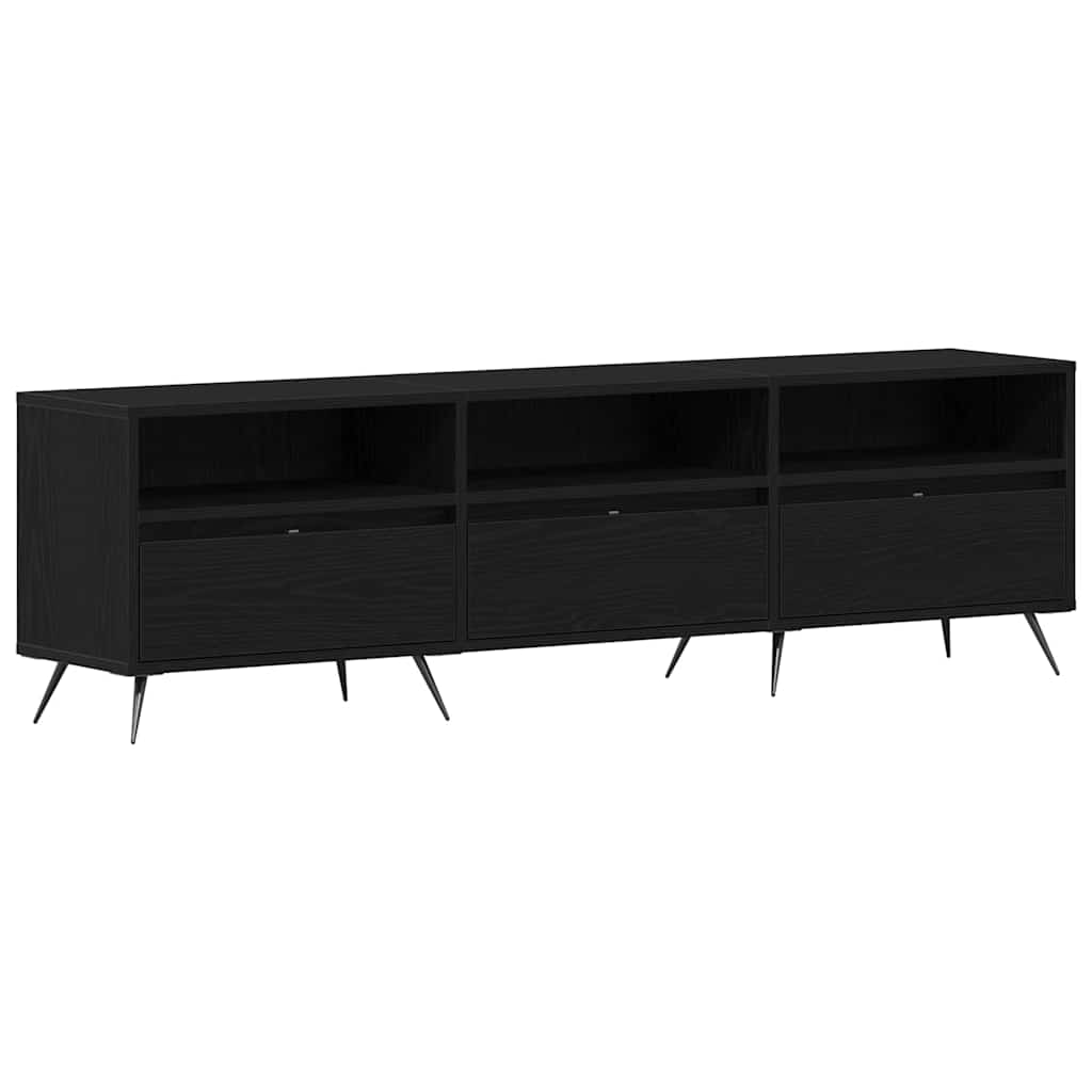 TV-kast Zwart eiken 150 x 30 x 44,5 cm Bewerkt hout is nu te koop bij PeponiXL, paradijselijk wonen!