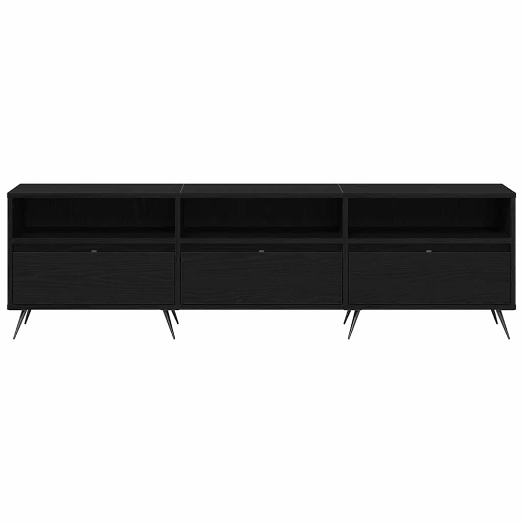 TV-kast Zwart eiken 150 x 30 x 44,5 cm Bewerkt hout is nu te koop bij PeponiXL, paradijselijk wonen!