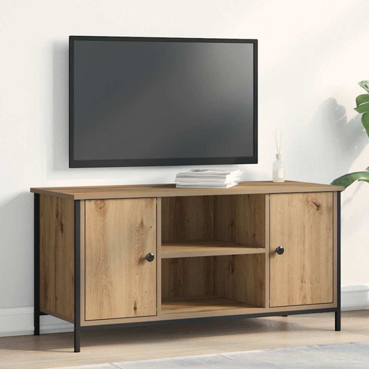 TV-kast artisanaal eikenkleurig 100 x 40 x 50 cm Bewerkt hout is nu te koop bij PeponiXL, paradijselijk wonen!