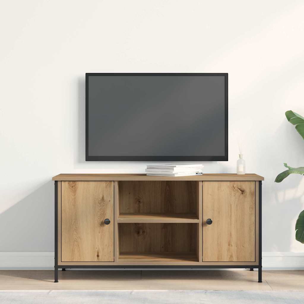 TV-kast artisanaal eikenkleurig 100 x 40 x 50 cm Bewerkt hout is nu te koop bij PeponiXL, paradijselijk wonen!