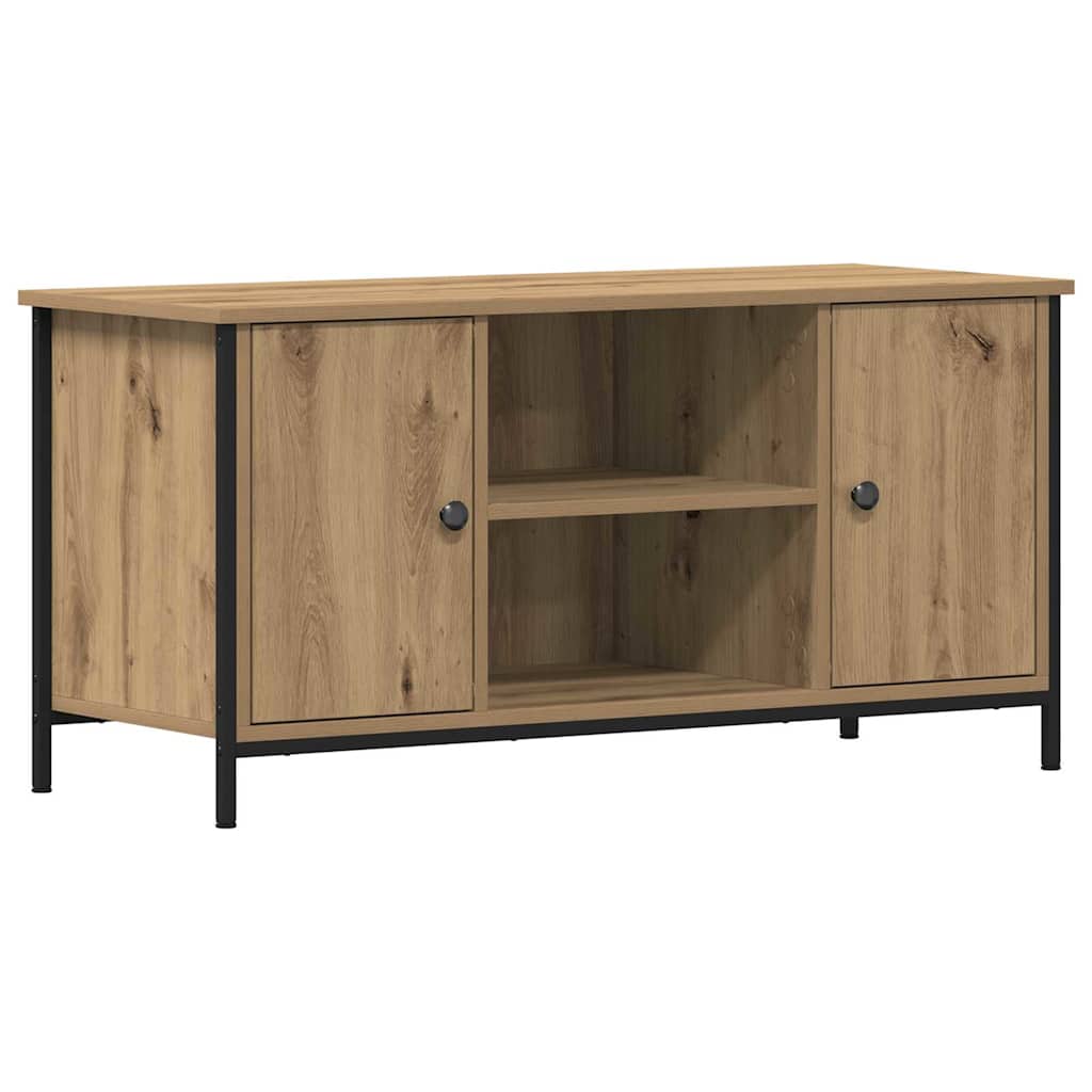 TV-kast artisanaal eikenkleurig 100 x 40 x 50 cm Bewerkt hout is nu te koop bij PeponiXL, paradijselijk wonen!