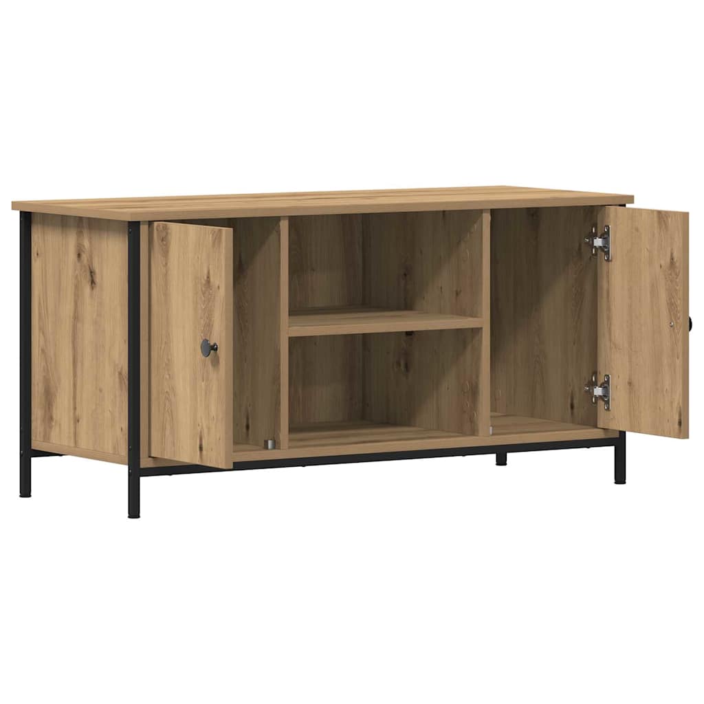 TV-kast artisanaal eikenkleurig 100 x 40 x 50 cm Bewerkt hout is nu te koop bij PeponiXL, paradijselijk wonen!