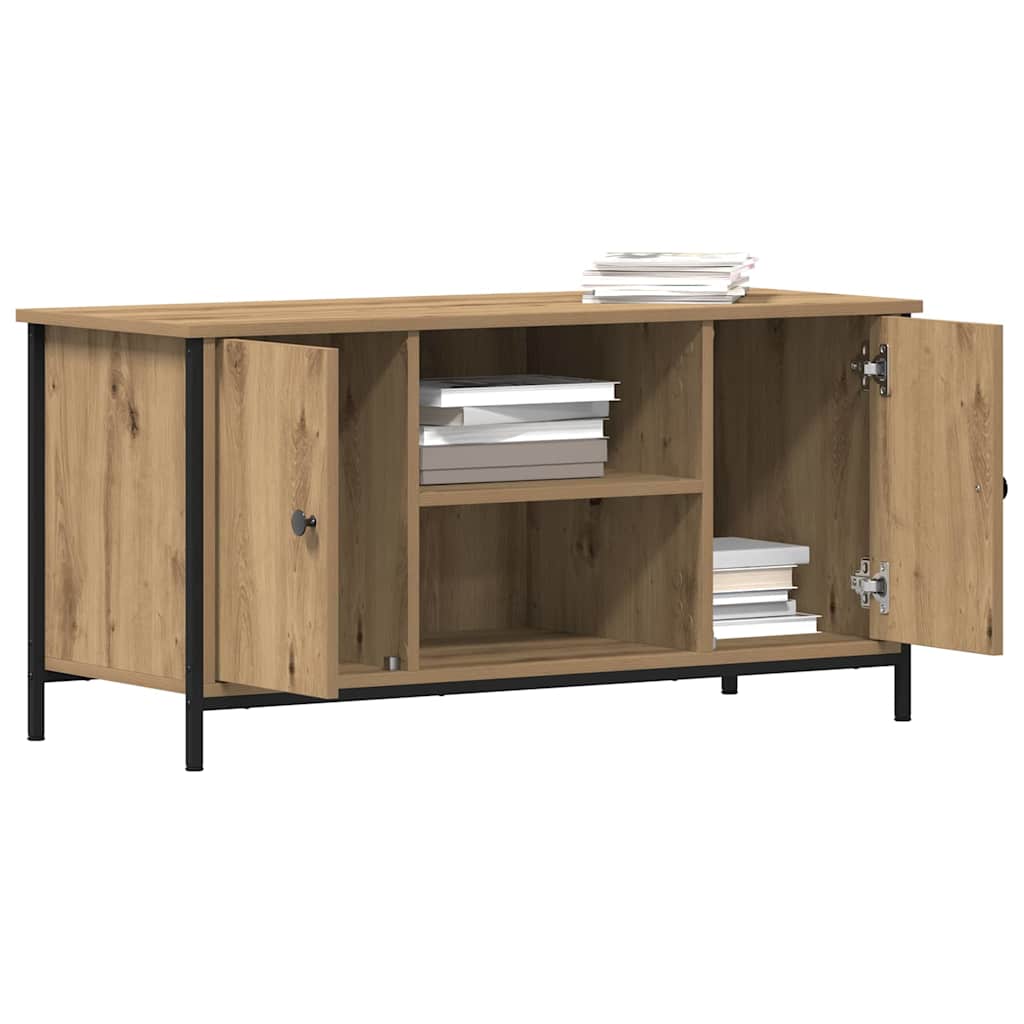 TV-kast artisanaal eikenkleurig 100 x 40 x 50 cm Bewerkt hout is nu te koop bij PeponiXL, paradijselijk wonen!