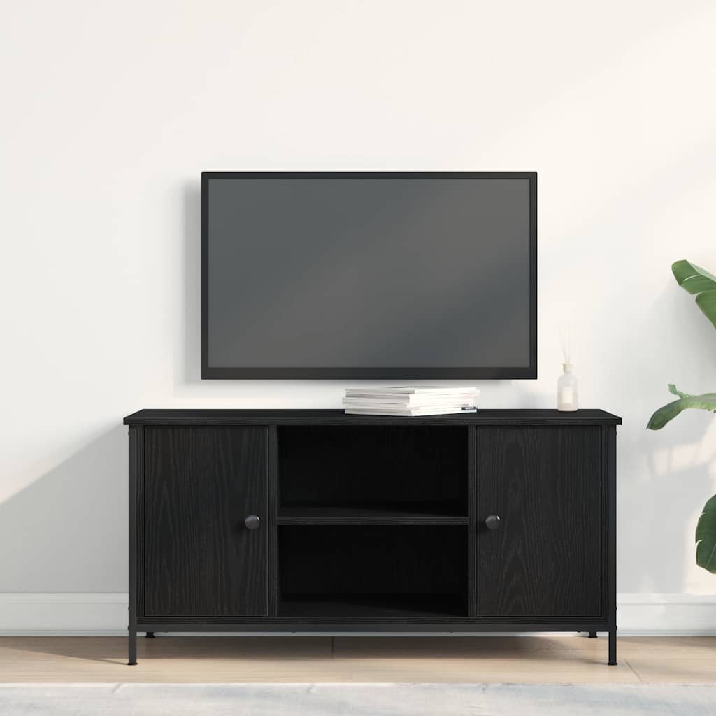 TV-kast Zwart eiken 100 x 40 x 50 cm Bewerkt hout is nu te koop bij PeponiXL, paradijselijk wonen!