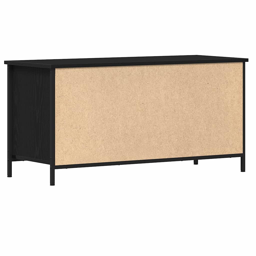TV-kast Zwart eiken 100 x 40 x 50 cm Bewerkt hout is nu te koop bij PeponiXL, paradijselijk wonen!