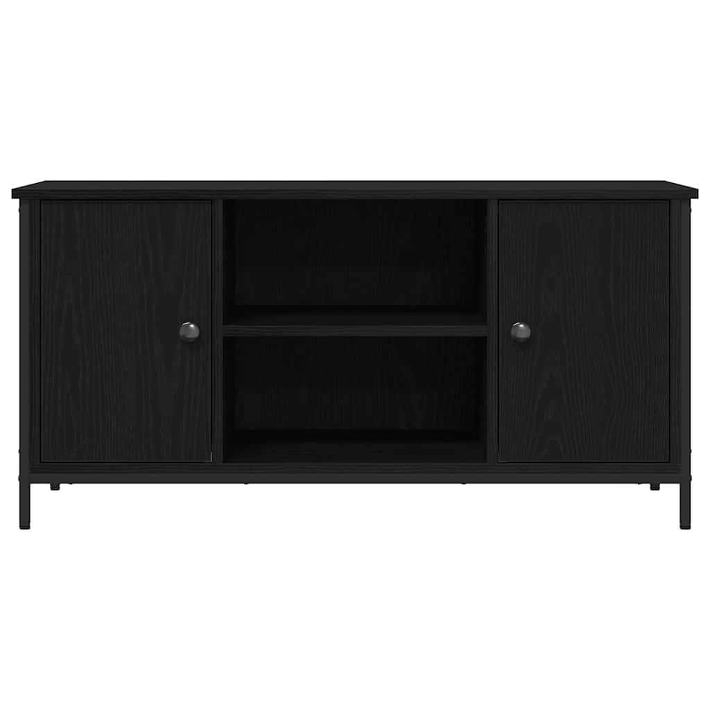 TV-kast Zwart eiken 100 x 40 x 50 cm Bewerkt hout is nu te koop bij PeponiXL, paradijselijk wonen!