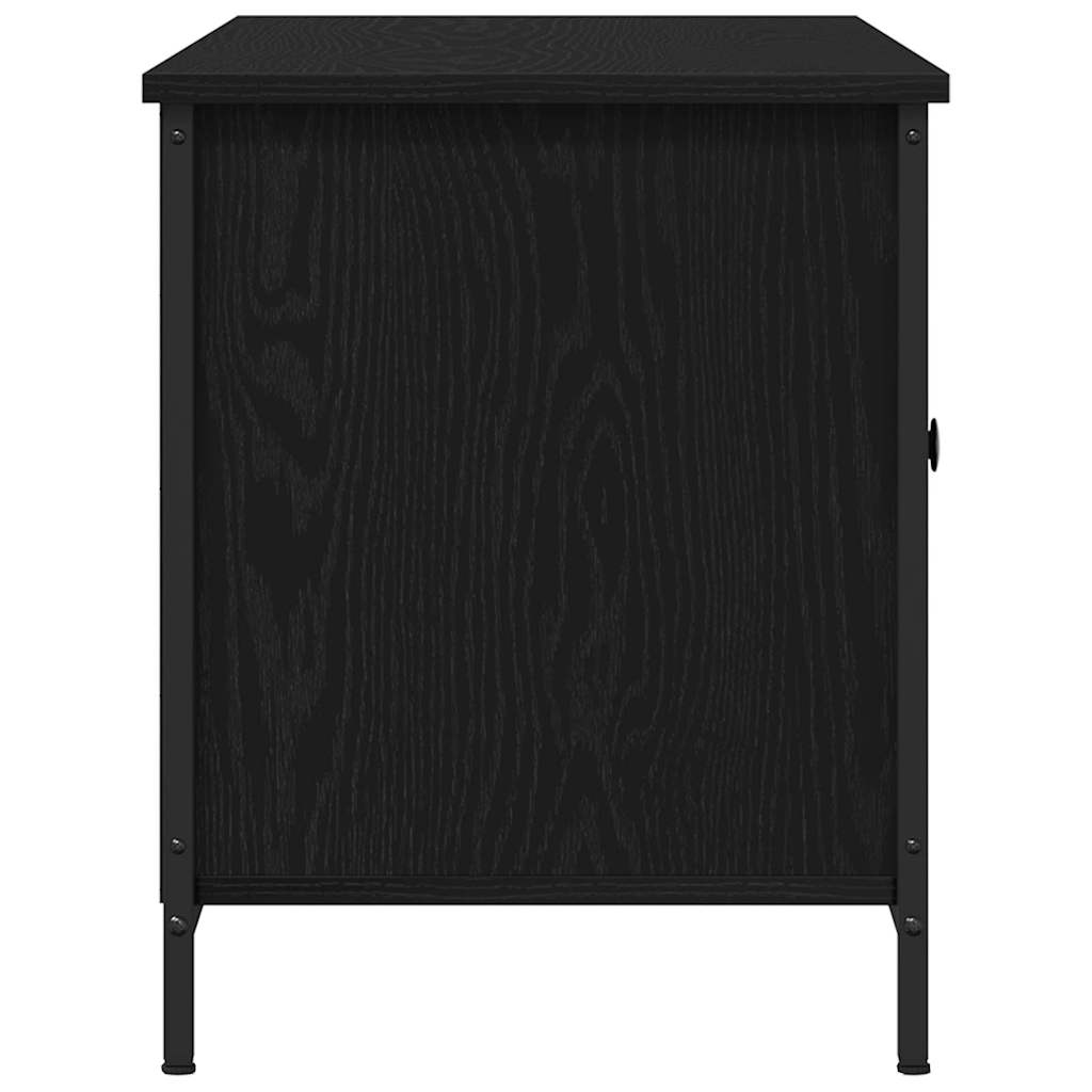 TV-kast Zwart eiken 100 x 40 x 50 cm Bewerkt hout is nu te koop bij PeponiXL, paradijselijk wonen!
