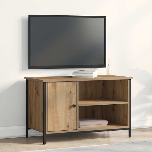 TV-kast artisanaal eikenkleurig 80 x 40 x 50 cm Bewerkt hout is nu te koop bij PeponiXL, paradijselijk wonen!