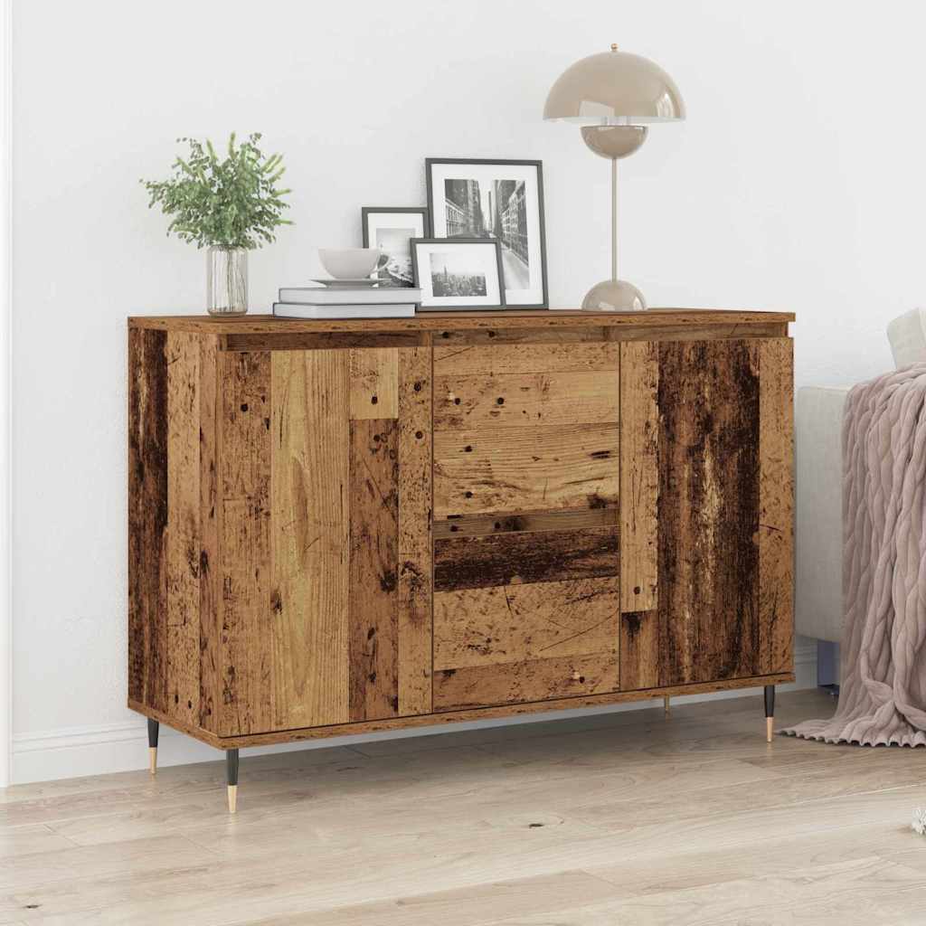 Dressoir met lade Oudhout 101,5 x 35 x 70 cm Bewerkt hout is nu te koop bij PeponiXL, paradijselijk wonen!