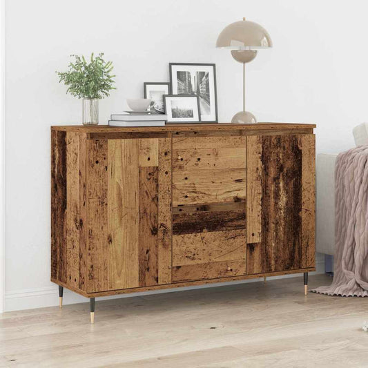 Dressoir met lade Oudhout 101,5 x 35 x 70 cm Bewerkt hout is nu te koop bij PeponiXL, paradijselijk wonen!