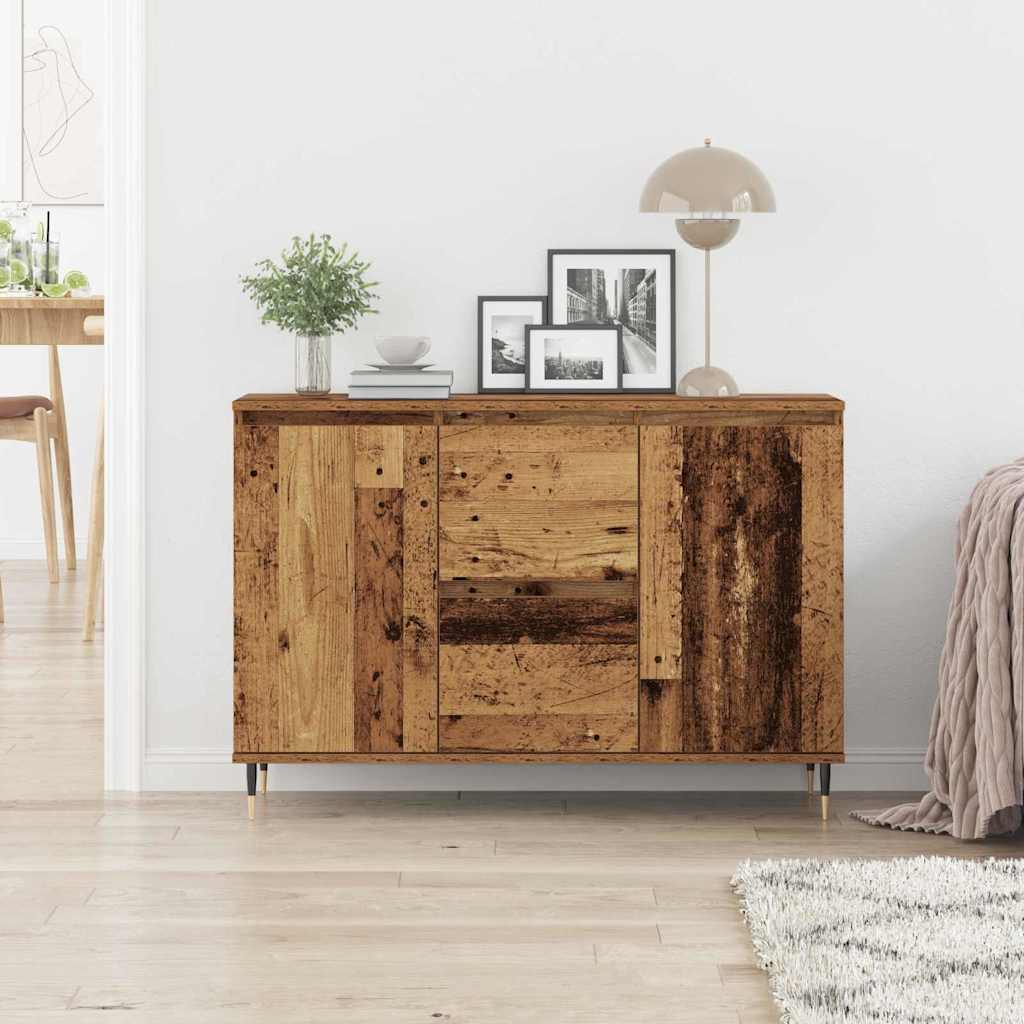 Dressoir met lade Oudhout 101,5 x 35 x 70 cm Bewerkt hout is nu te koop bij PeponiXL, paradijselijk wonen!