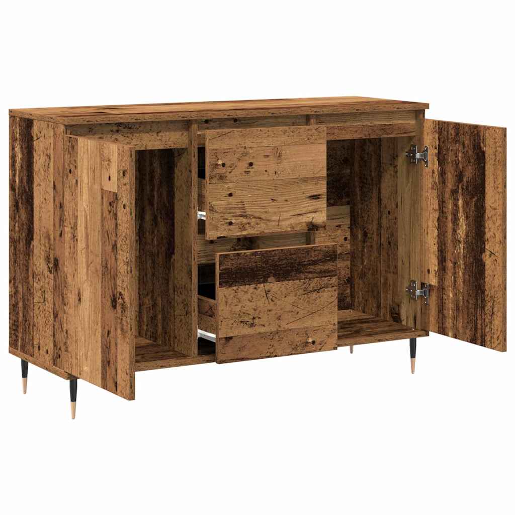 Dressoir met lade Oudhout 101,5 x 35 x 70 cm Bewerkt hout is nu te koop bij PeponiXL, paradijselijk wonen!