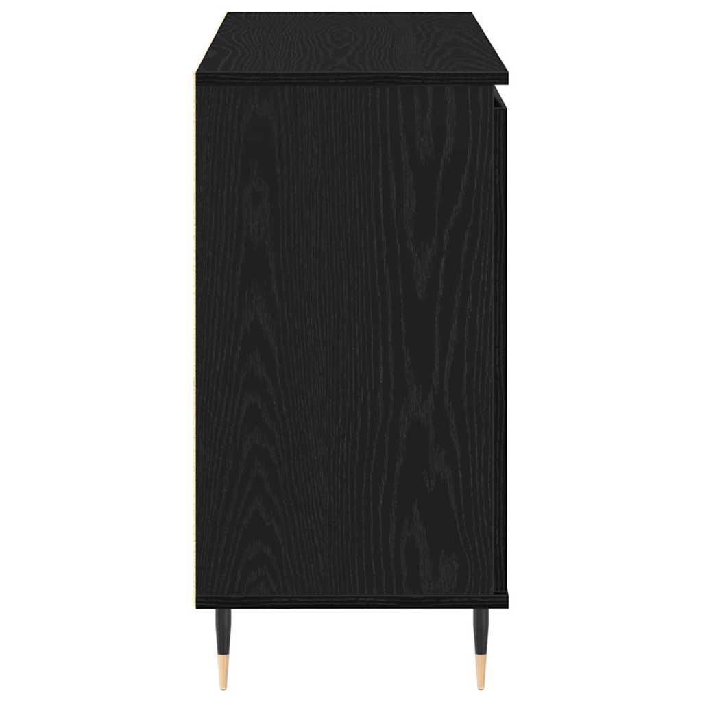 Dressoir met lade Zwart Eiken 101,5 x 35 x 70 cm Bewerkt hout is nu te koop bij PeponiXL, paradijselijk wonen!