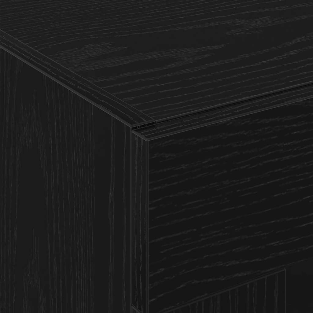 Wandkast Zwart Eiken 69,5 x 34 x 90 cm Bewerkt hout is nu te koop bij PeponiXL, paradijselijk wonen!