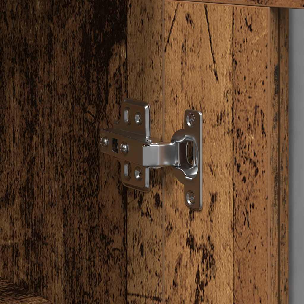 Wandkast Wandgemonteerd Oud Hout 69,5 x 34 x 90 cm Bewerkt hout is nu te koop bij PeponiXL, paradijselijk wonen!
