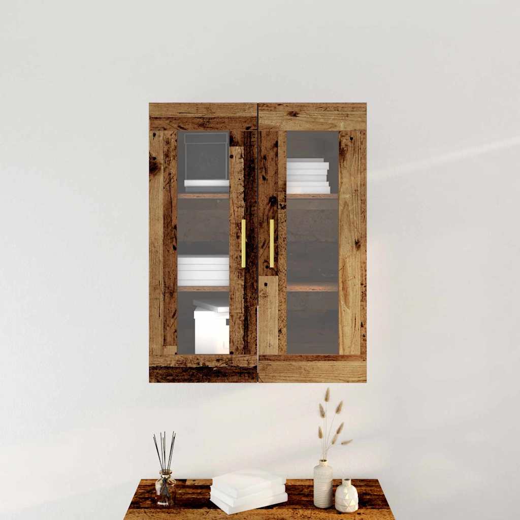 Wandkast Wandgemonteerd Oud Hout 69,5 x 34 x 90 cm Bewerkt hout is nu te koop bij PeponiXL, paradijselijk wonen!