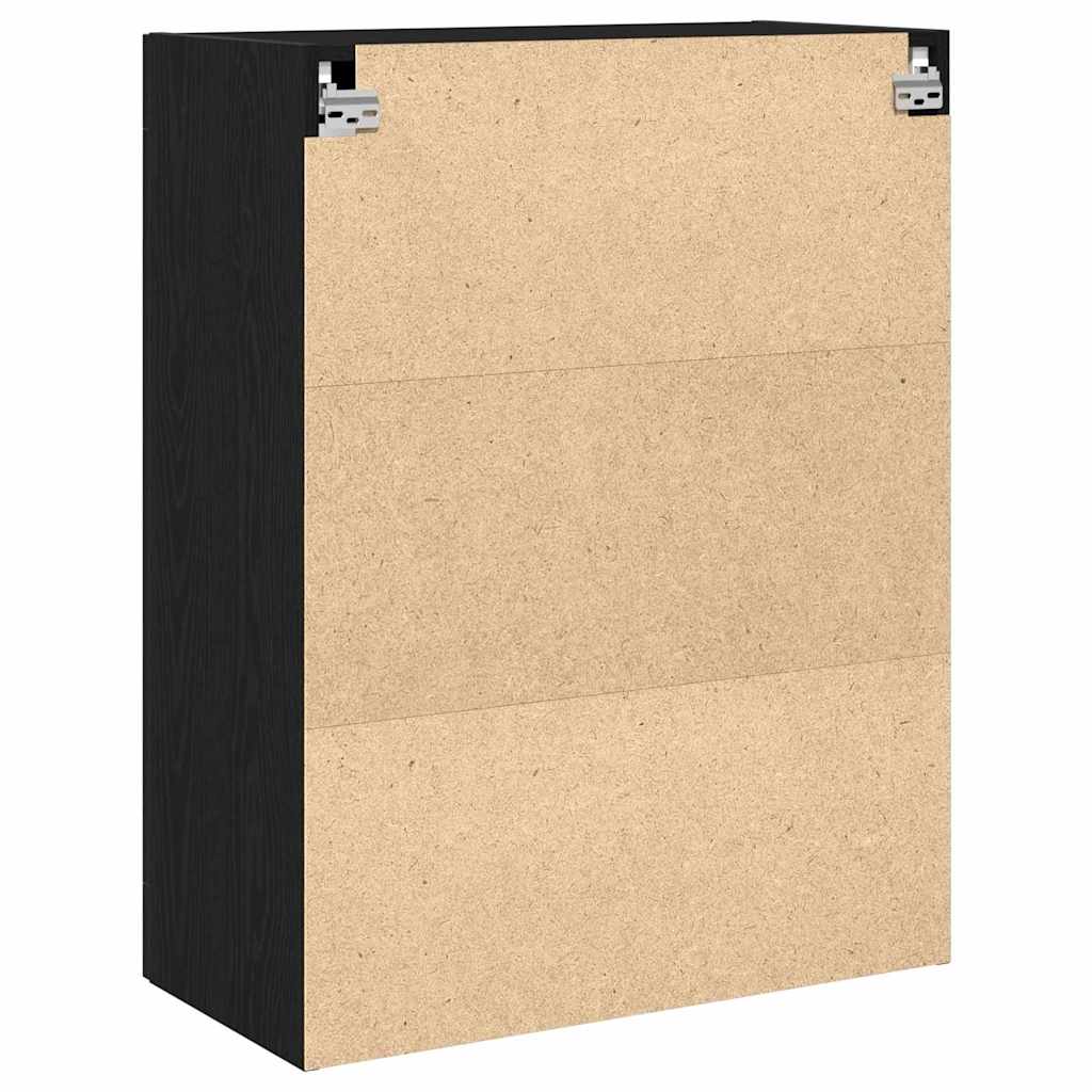 Wandkast Zwart Eiken 69,5 x 34 x 90 cm Bewerkt hout is nu te koop bij PeponiXL, paradijselijk wonen!