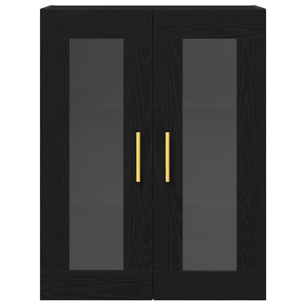 Wandkast Zwart Eiken 69,5 x 34 x 90 cm Bewerkt hout is nu te koop bij PeponiXL, paradijselijk wonen!