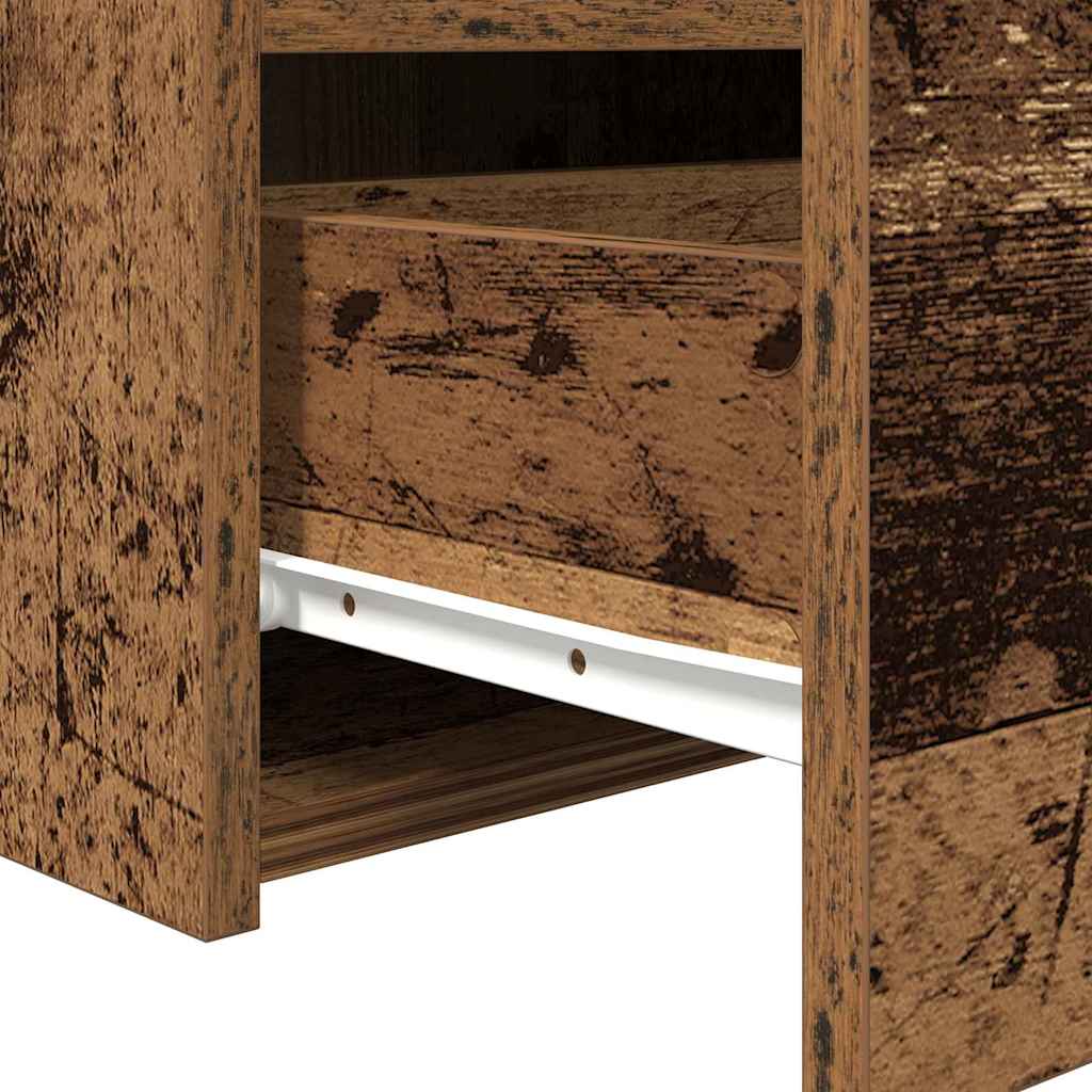 Nachtkastje met lade 2 pcs Oudhout 50 x 40 x 45 cm Bewerkt hout is nu te koop bij PeponiXL, paradijselijk wonen!