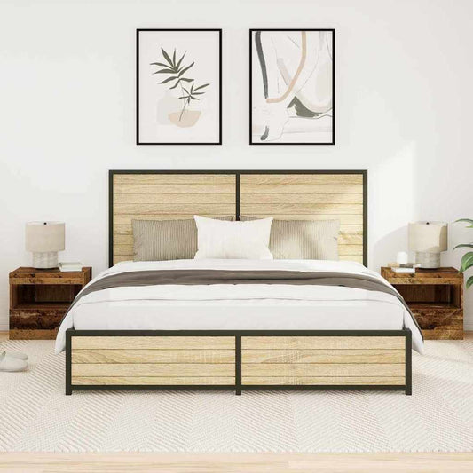 Nachtkastje met lade 2 pcs Oudhout 50 x 40 x 45 cm Bewerkt hout is nu te koop bij PeponiXL, paradijselijk wonen!