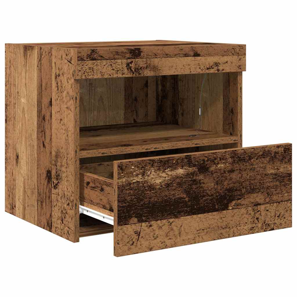 Nachtkastje met lade 2 pcs Oudhout 50 x 40 x 45 cm Bewerkt hout is nu te koop bij PeponiXL, paradijselijk wonen!