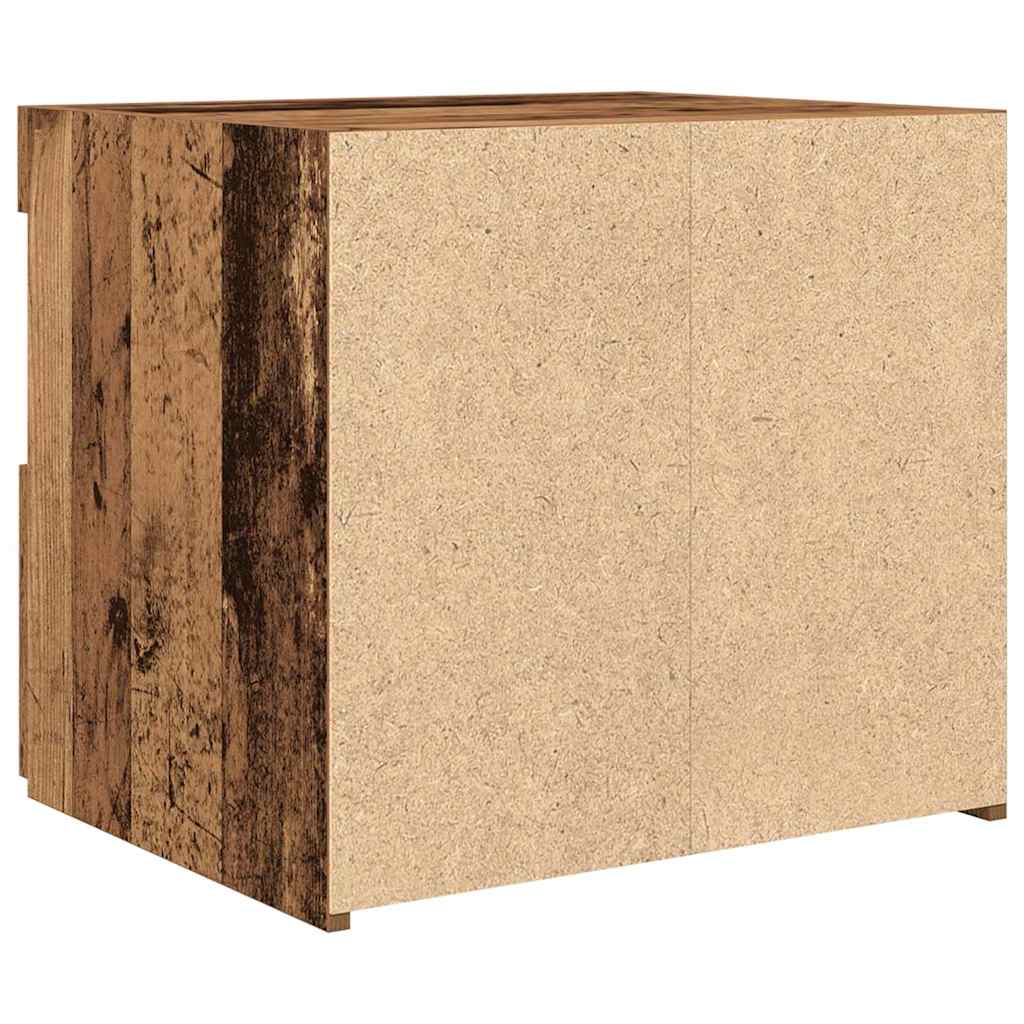 Nachtkastje met lade 2 pcs Oudhout 50 x 40 x 45 cm Bewerkt hout is nu te koop bij PeponiXL, paradijselijk wonen!