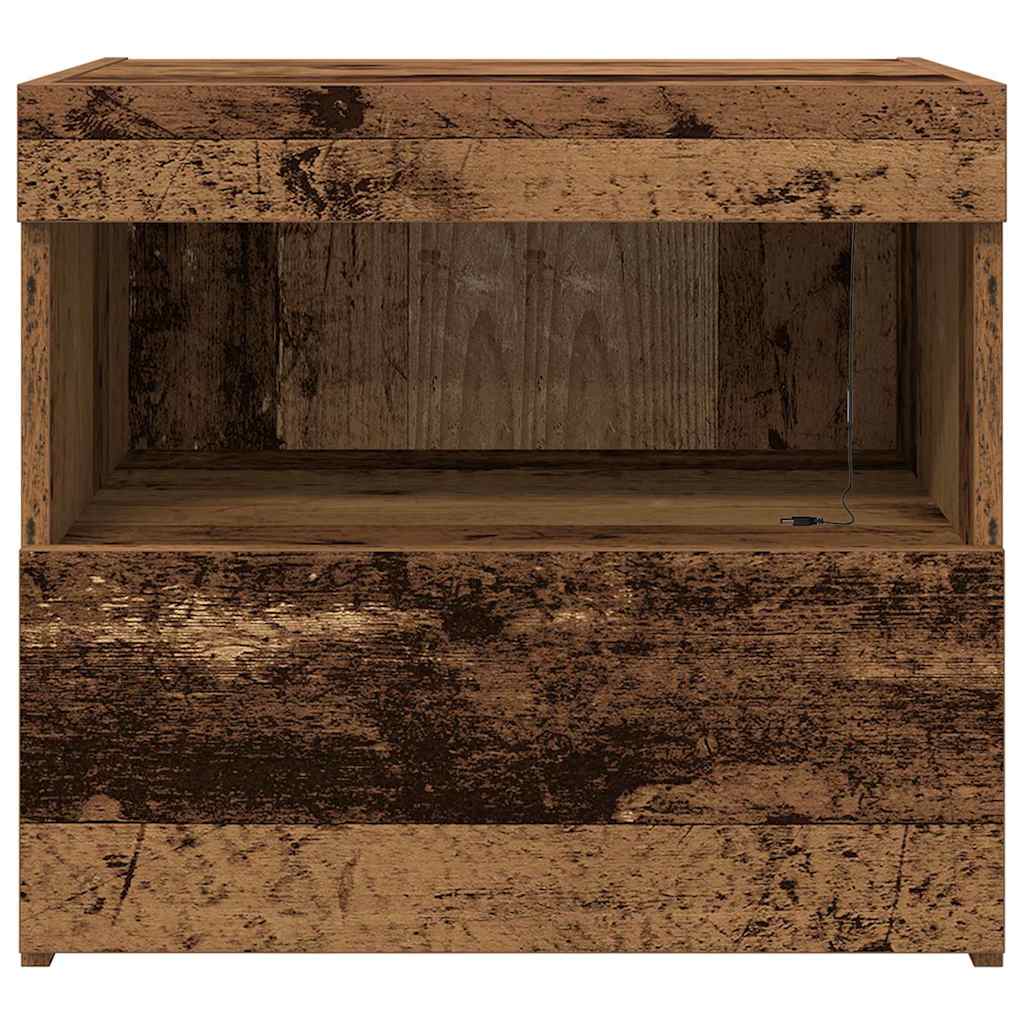 Nachtkastje met lade 2 pcs Oudhout 50 x 40 x 45 cm Bewerkt hout is nu te koop bij PeponiXL, paradijselijk wonen!