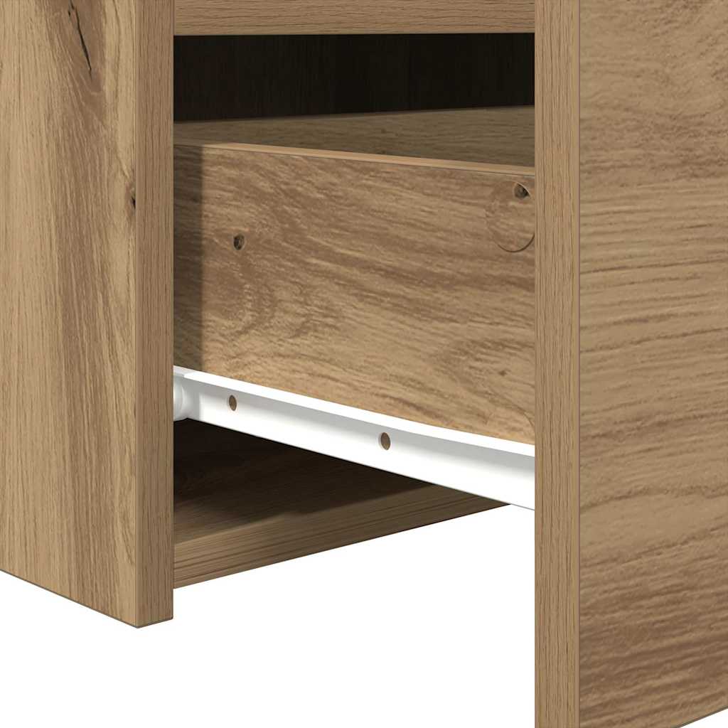 Nachtkastje 2 pcs Artisan Eiken 50 x 40 x 45 cm Bewerkt hout is nu te koop bij PeponiXL, paradijselijk wonen!