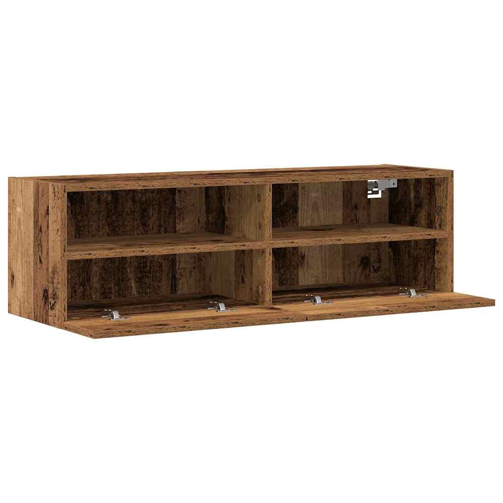 TV Wandkast 2 pcs Oud Hout 100 x 30 x 30 cm Bewerkt hout is nu te koop bij PeponiXL, paradijselijk wonen!