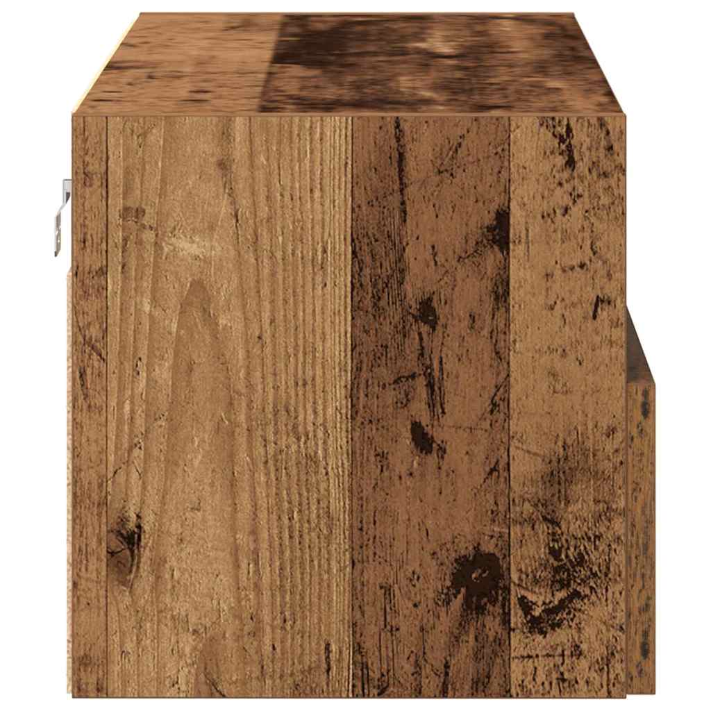 TV Wandkast 2 pcs Oud Hout 100 x 30 x 30 cm Bewerkt hout is nu te koop bij PeponiXL, paradijselijk wonen!