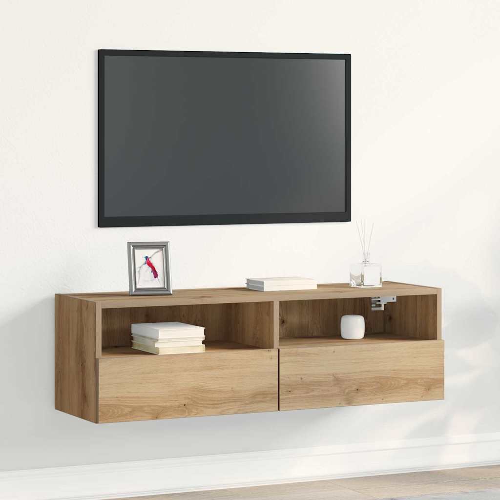 TV Wandkast artisanaal eikenkleurig 100 x 30 x 30 cm is nu te koop bij PeponiXL, paradijselijk wonen!