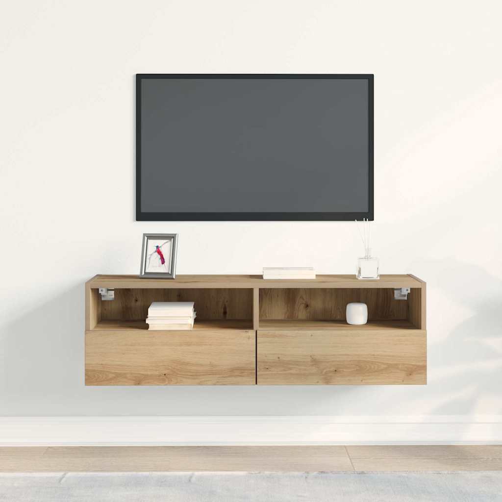 TV Wandkast artisanaal eikenkleurig 100 x 30 x 30 cm is nu te koop bij PeponiXL, paradijselijk wonen!