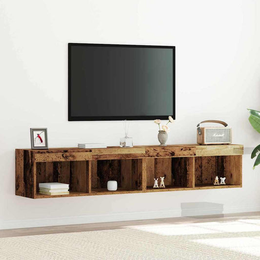 Tv-meubelset 2 pcs Oud hout 80 x 30 x 30 cm Bewerkt hout is nu te koop bij PeponiXL, paradijselijk wonen!