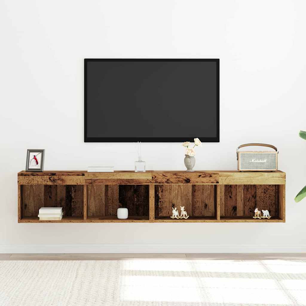 Tv-meubelset 2 pcs Oud hout 80 x 30 x 30 cm Bewerkt hout is nu te koop bij PeponiXL, paradijselijk wonen!