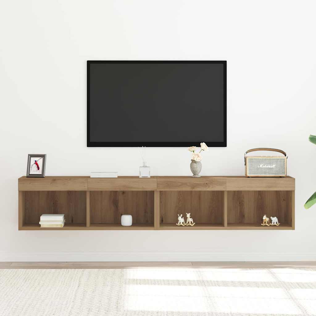 Tv-meubelset 2 pcs Artisan Eiken 80 x 30 x 30 cm Bewerkt hout is nu te koop bij PeponiXL, paradijselijk wonen!