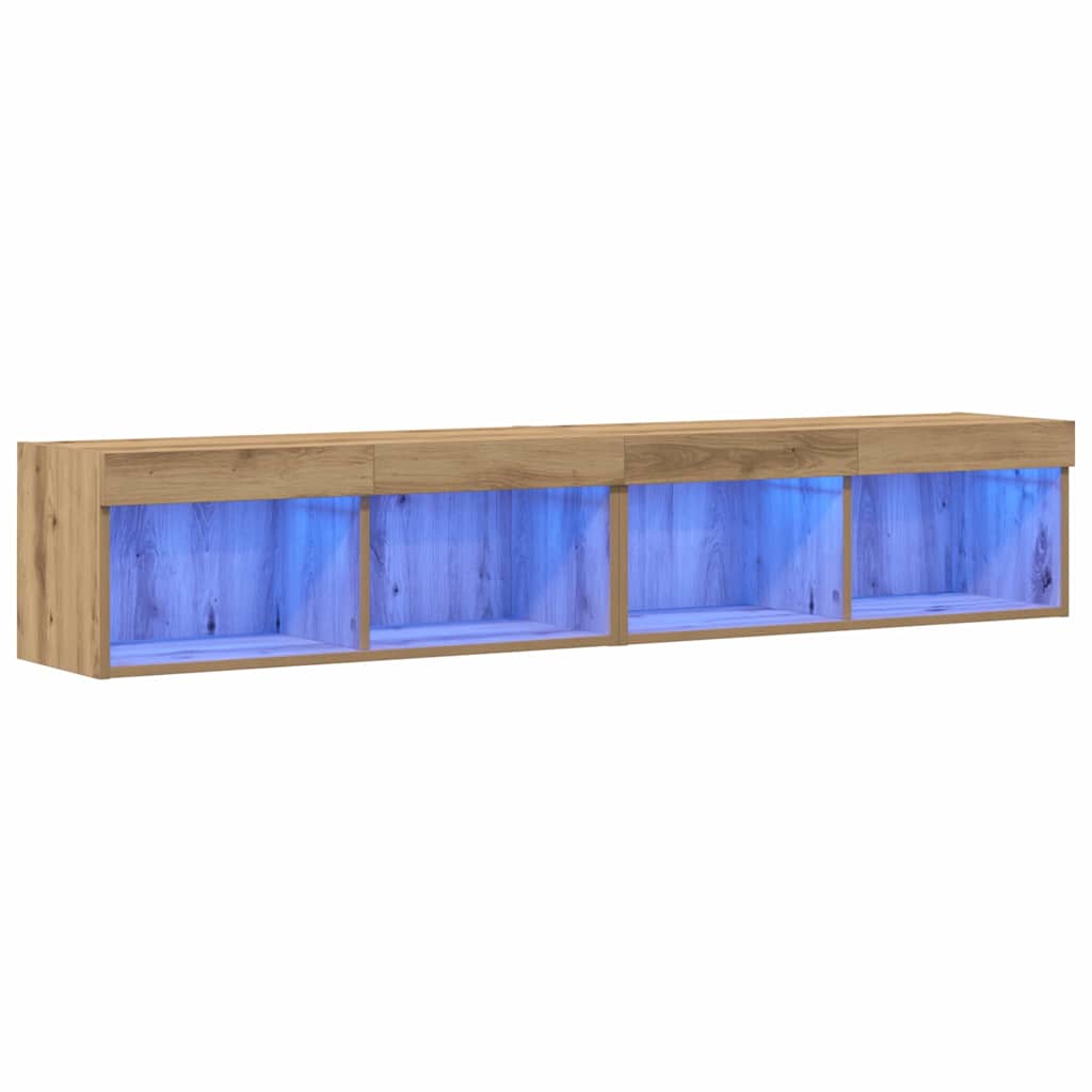 Tv-meubelset 2 pcs Artisan Eiken 80 x 30 x 30 cm Bewerkt hout is nu te koop bij PeponiXL, paradijselijk wonen!
