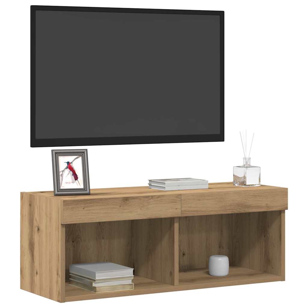 Tv-meubelset 2 pcs Artisan Eiken 80 x 30 x 30 cm Bewerkt hout is nu te koop bij PeponiXL, paradijselijk wonen!