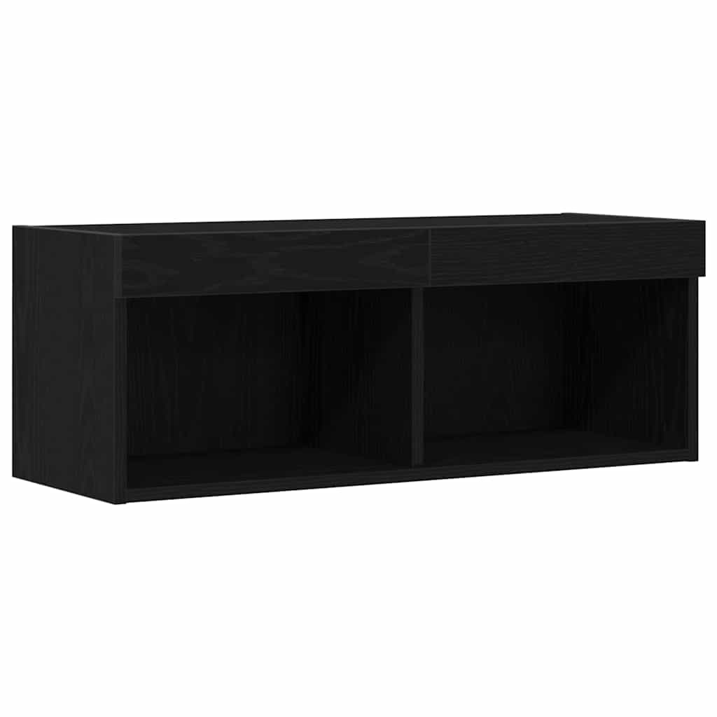 Tv-meubelset 2 pcs Zwart eiken 80 x 30 x 30 cm Bewerkt hout is nu te koop bij PeponiXL, paradijselijk wonen!