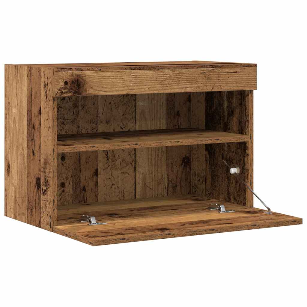 TV Wandkast met LED 2 pcs Oud hout 60 x 30 x 40 cm Bewerkt hout is nu te koop bij PeponiXL, paradijselijk wonen!