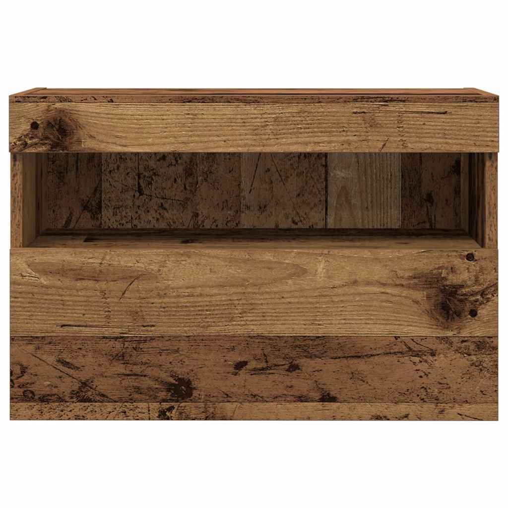 TV Wandkast met LED 2 pcs Oud hout 60 x 30 x 40 cm Bewerkt hout is nu te koop bij PeponiXL, paradijselijk wonen!