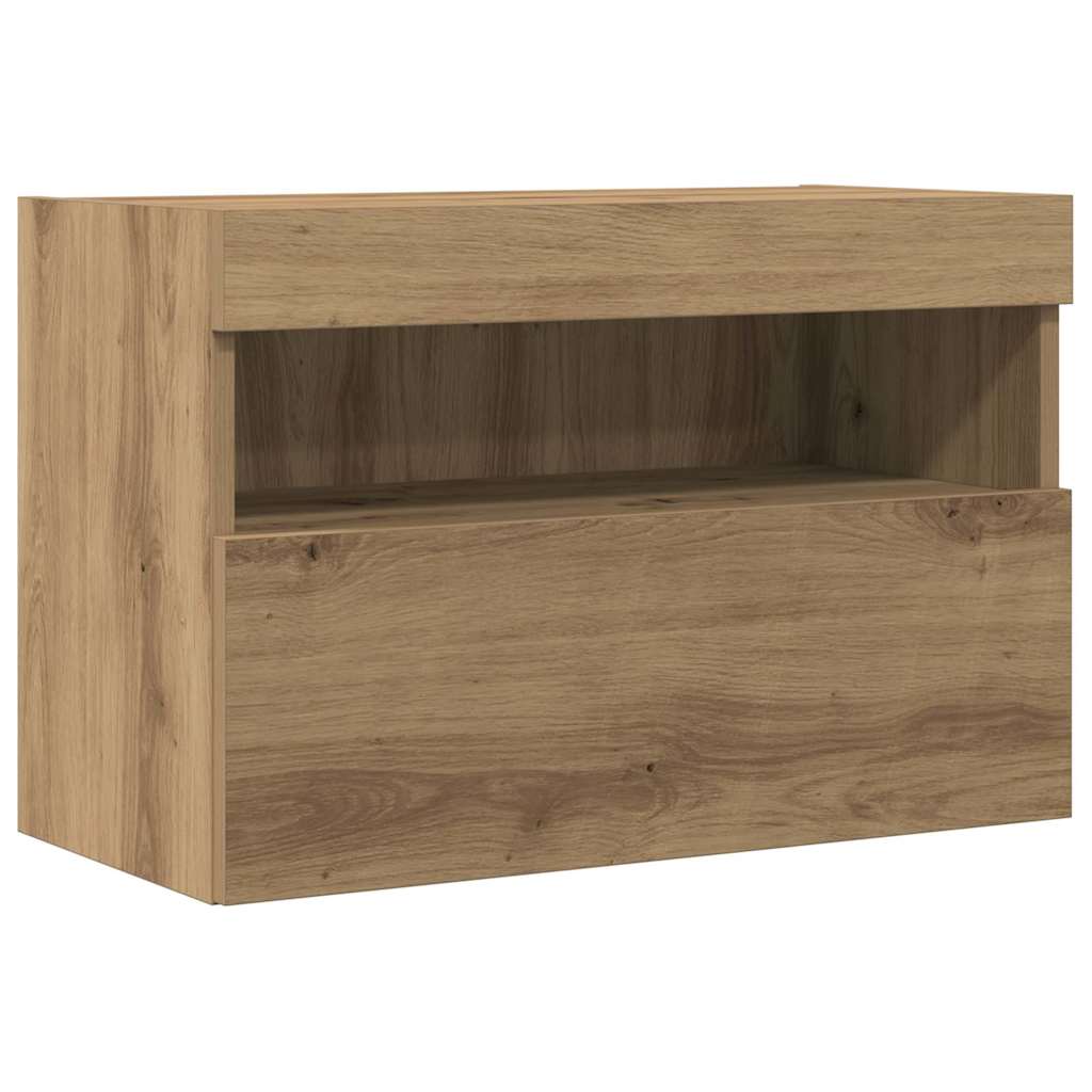 TV Wandkast 2 pcs artisanaal eikenkleurig 60 x 30 x 40 cm is nu te koop bij PeponiXL, paradijselijk wonen!