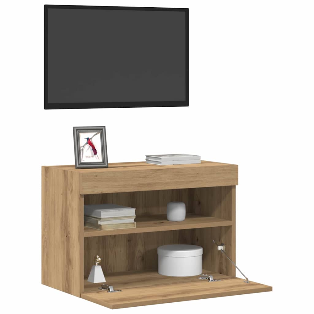 TV Wandkast 2 pcs artisanaal eikenkleurig 60 x 30 x 40 cm is nu te koop bij PeponiXL, paradijselijk wonen!